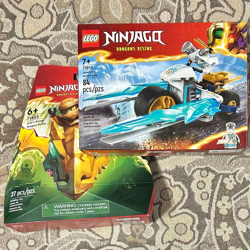 LEGO Ninjago: Arin’s Rising Dragon Strike #71803 & Zane’s Ice Motorcycle #71816